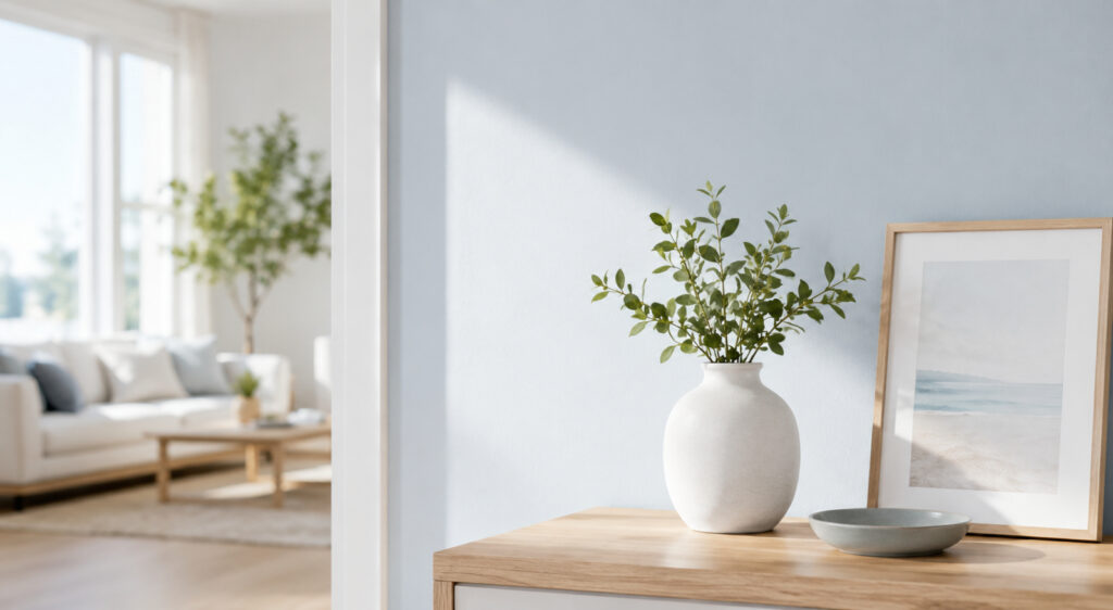 Bright, clean staged home interior showing simple improvements before selling